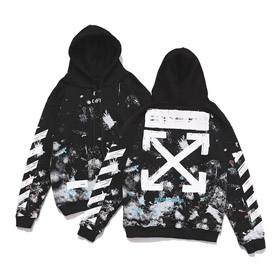 OFF-WHITE hooded loose fleece sweatshirt-4840