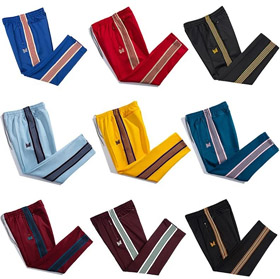 Needles Butterfly Pants - Black and White Side Striped Sweatpants-4913