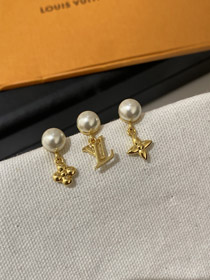 Louis Vuitton LV three-piece earrings with pearl letters-0089