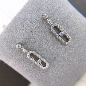 Messika Louis Vuitton LV diamond single talc earrings-0146