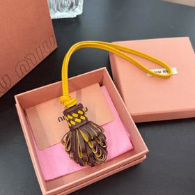 MIUMIU leather tassel flower bag lanyard pendant-0149