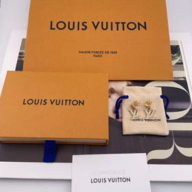 Louis Vuitton LV square diamond pendant full diamond letter earrings-0153