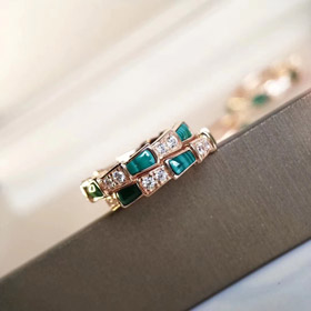 Bulgari snake bone diamond ring mother-of-pearl ring-0156