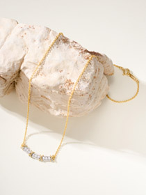 Tiffany cross diamond smile necklace-0163