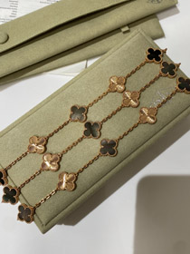 Van Cleef & Arpels rose gold gray mother-of-pearl laser five-flower bracelet-0170