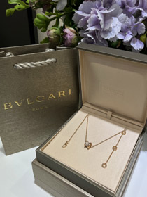Bulgari rose gold full diamond spring waist necklace -0199
