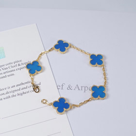 Van Cleef & Arpels Royal Blue Five-flower Four-leaf Clover Bracelet-0278