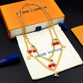 Louis Vuitton LV Cherry Letter Floral Necklace-0298
