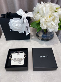 Chanel Double C Rhinestone Pearl Bracelet-0318