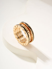 Bulgari rose gold three-circle sawtooth ring-0325