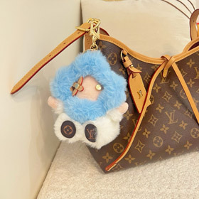 Louis Vuitton LV Small Sunflower Pink Plush Doll Keychain Pendant-0371