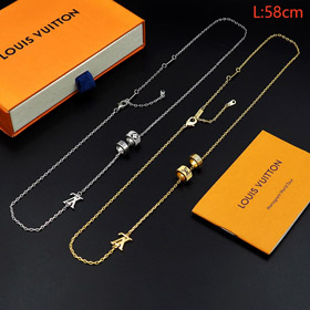 Louis Vuitton LV micro logo detail letter necklace-0395