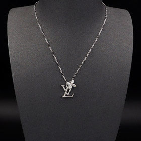 Louis Vuitton LV Letter Flower Diamond Necklace-0398