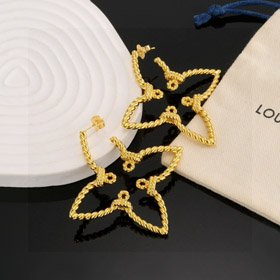 Louis Vuitton LV four-leaf clover hollow twist earrings-0401
