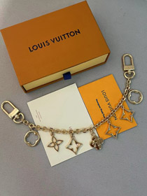 Louis Vuitton LV floral chain keychain with charm-0403