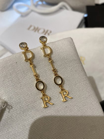 Dior diamond long letter earrings-0441