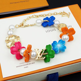 Louis Vuitton LV floral and glass beaded bracelet-0450
