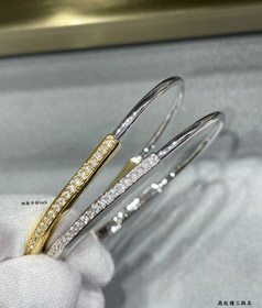 Tiffany thin half diamond lock bracelet-0453