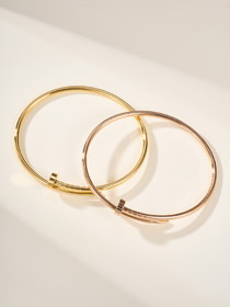 Cartier diamond-free nail thin bracelet-0459