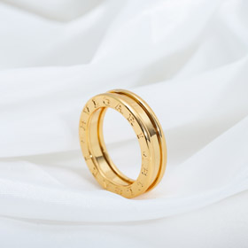 Bulgari bezel letter single ring diamond-free ring-0494