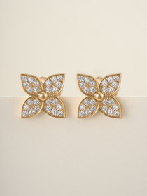 Louis Vuitton LV full diamond four-leaf clover earrings-0507