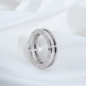 Bulgari bezel letter single ring diamond-free ring-0508